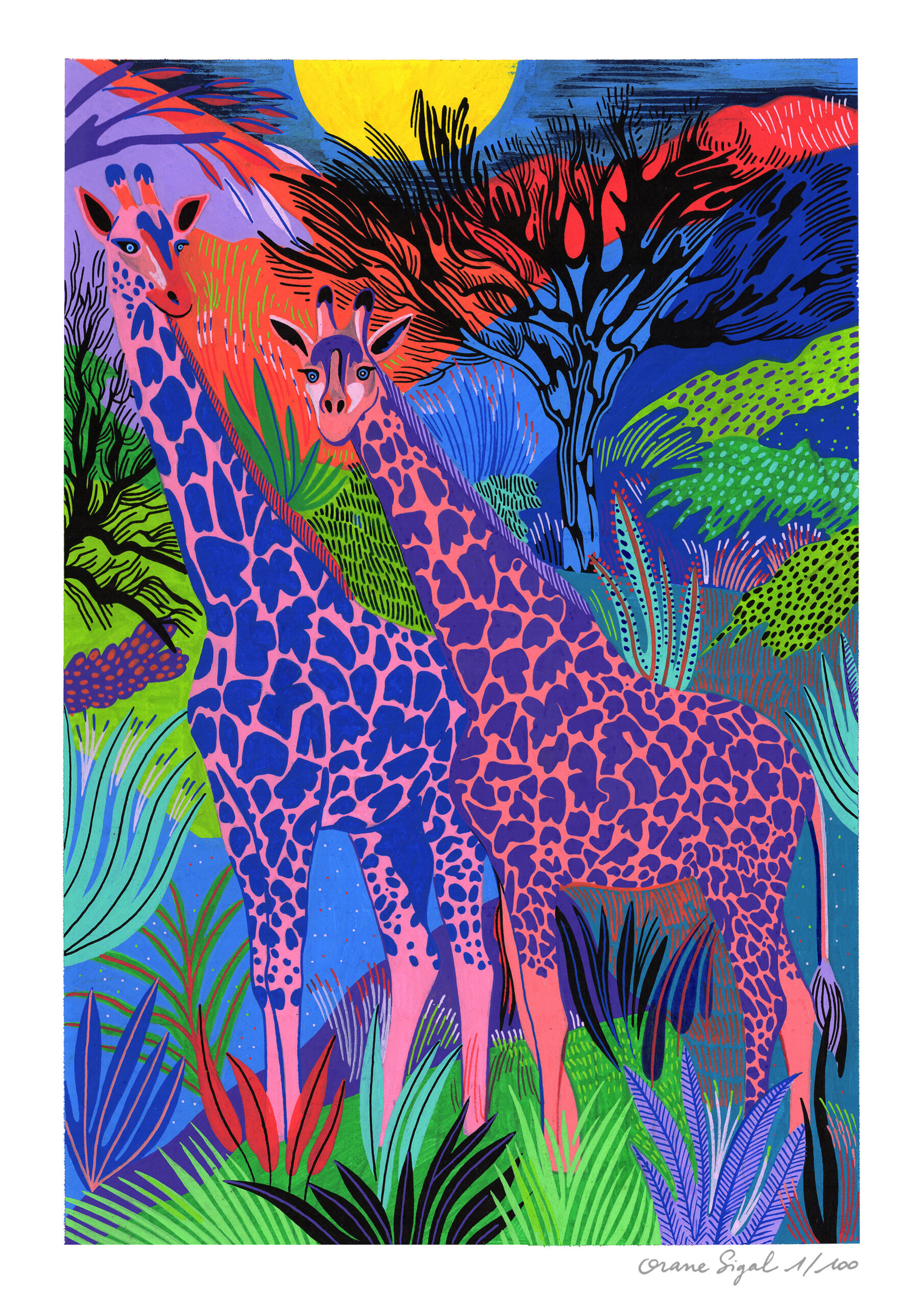 girafes-orane-sigal-lasigalerie-tirage-art-illustration-lyon-1