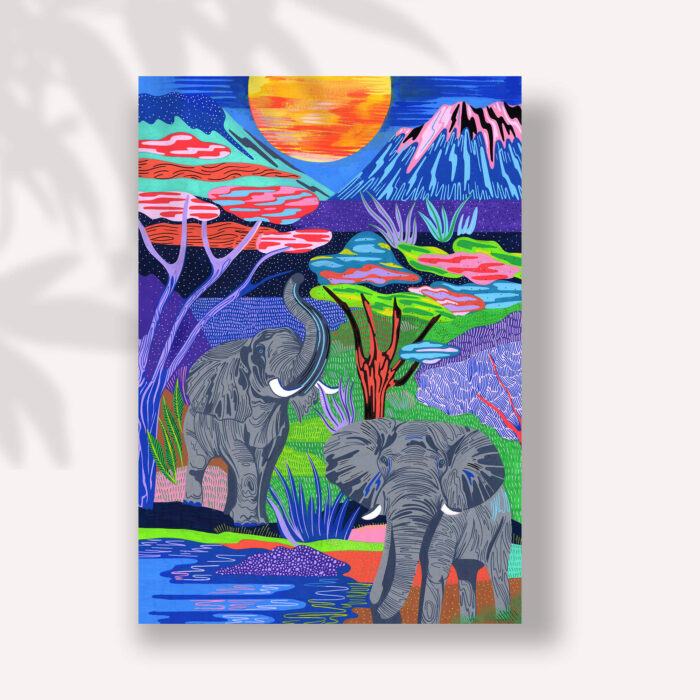 éléphants-sigal-orane-carte-postale-illustration-lyon