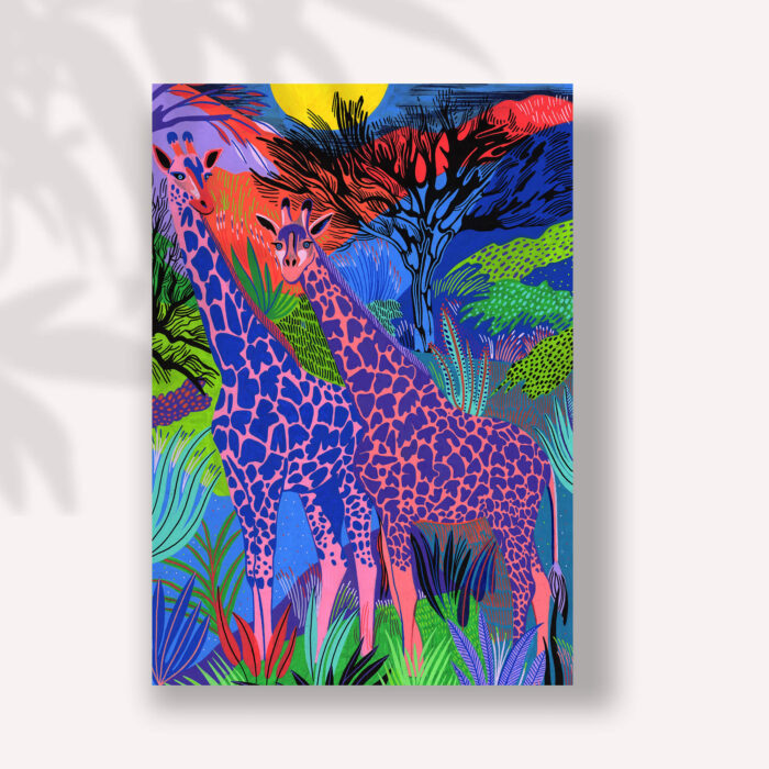 girafes-sigal-orane-carte-postale-illustration-lyon