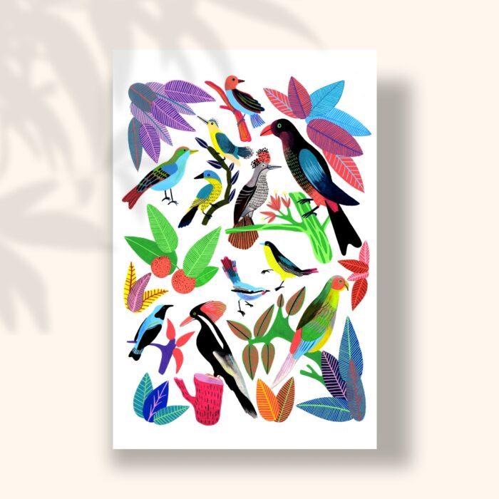 oiseaux-et-feuilles-sigal-orane-carte-postale