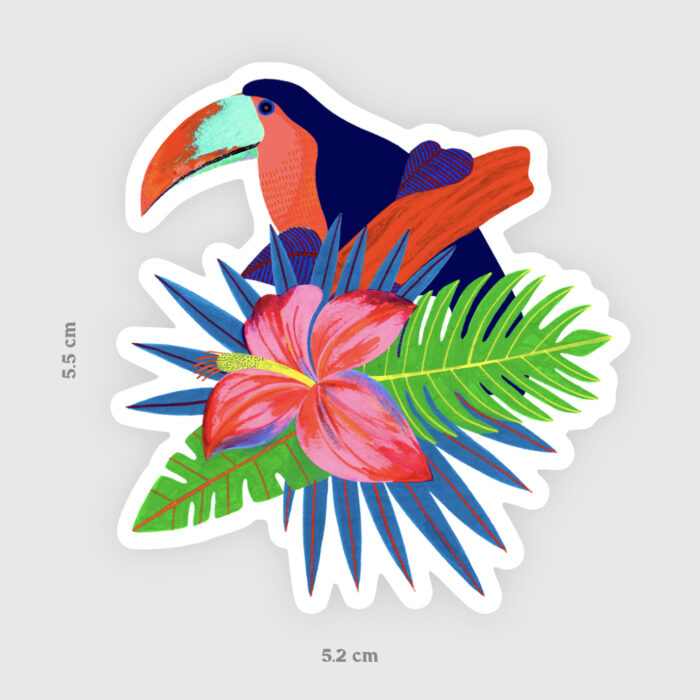 sticker-toucan-et-fleur-orane-sigal-sigalerie-1
