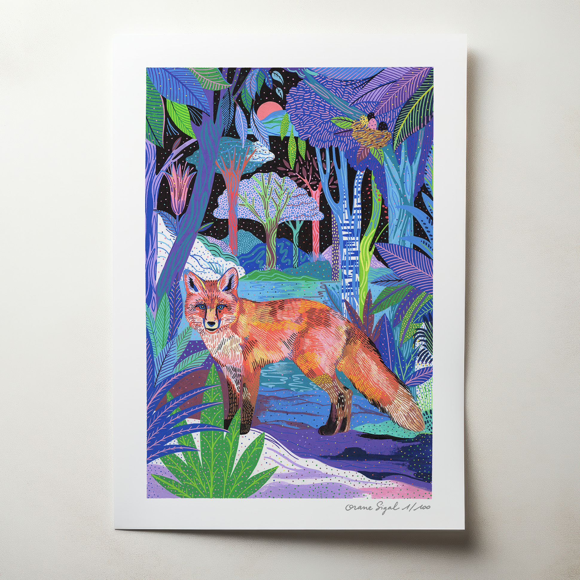 le-renard-et-la-forêt-orane-sigal-lasigalerie-tirage-art-illustration-lyon-2