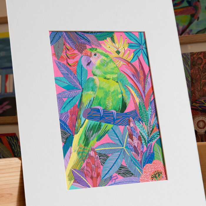 ara-vert-oeuvre-originale-oranesigal-lasigalerie-illustration-lyon