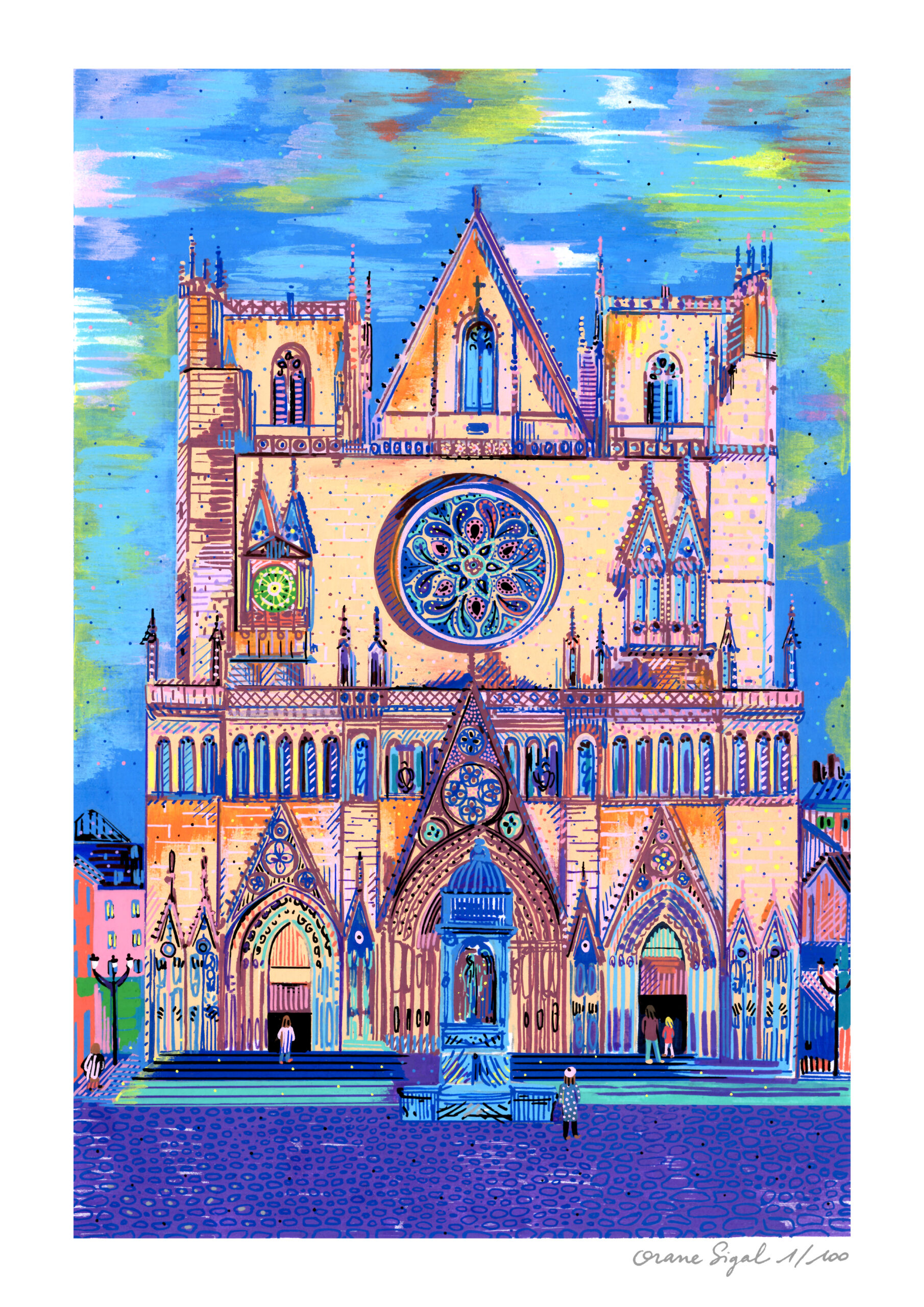 cathédrale-saint-jean-orane-sigal-lasigalerie-tirage-art-illustration-lyon-3