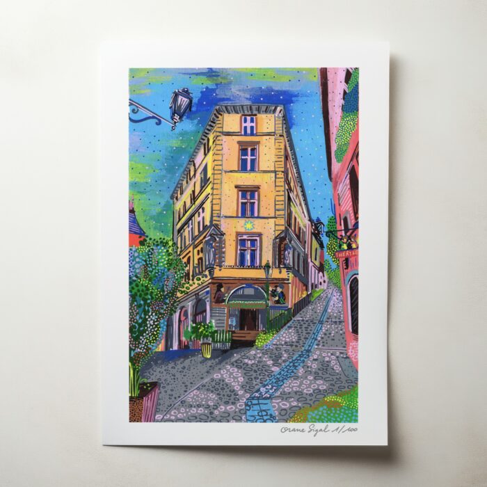 place-de-la-trinité-orane-sigal-lasigalerie-tirage-art-illustration-lyon-1