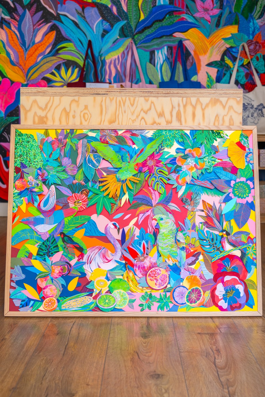 jungle-de-papier-perruches-oranesigal-lasigalerie-illustration-lyon