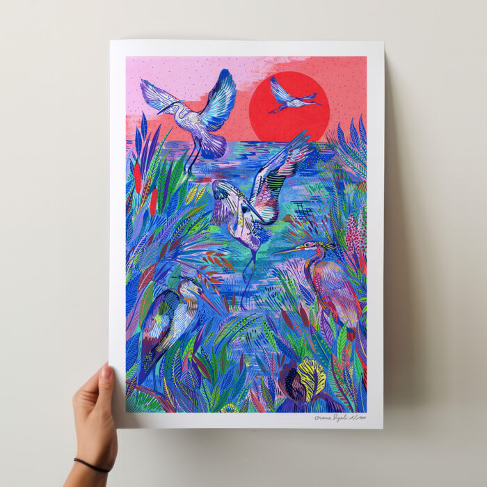 les-hérons-orane-sigal-lasigalerie-tirage-art-illustration-lyon