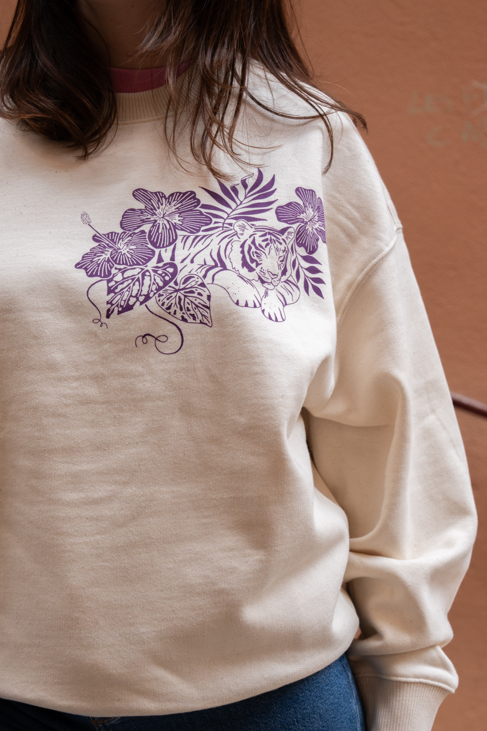 sweat-unisexe-tigre-orane-sigal-lasigalerie-illustration-sérigraphie-lyon