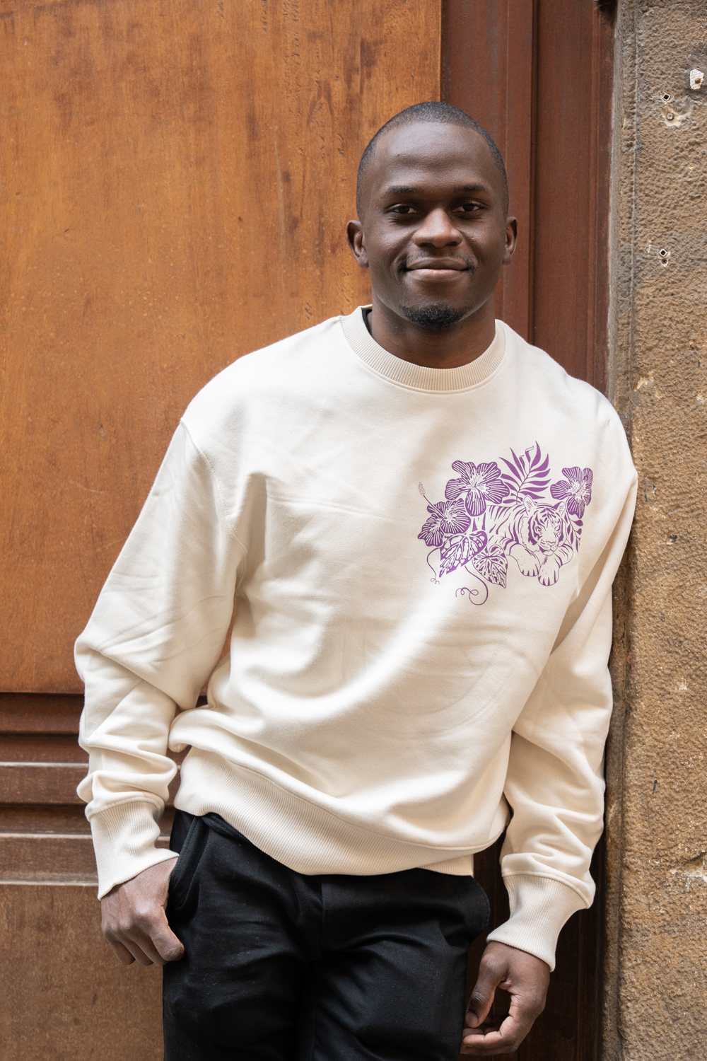 sweat-unisexe-tigre-orane-sigal-lasigalerie-illustration-sérigraphie-lyon