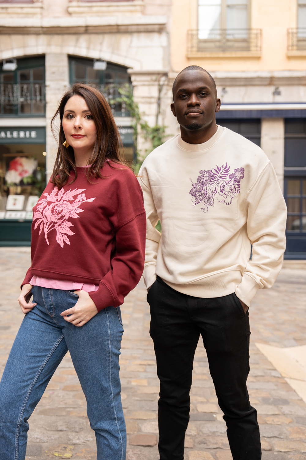 sweat-unisexe-tigre-orane-sigal-lasigalerie-illustration-sérigraphie-lyon