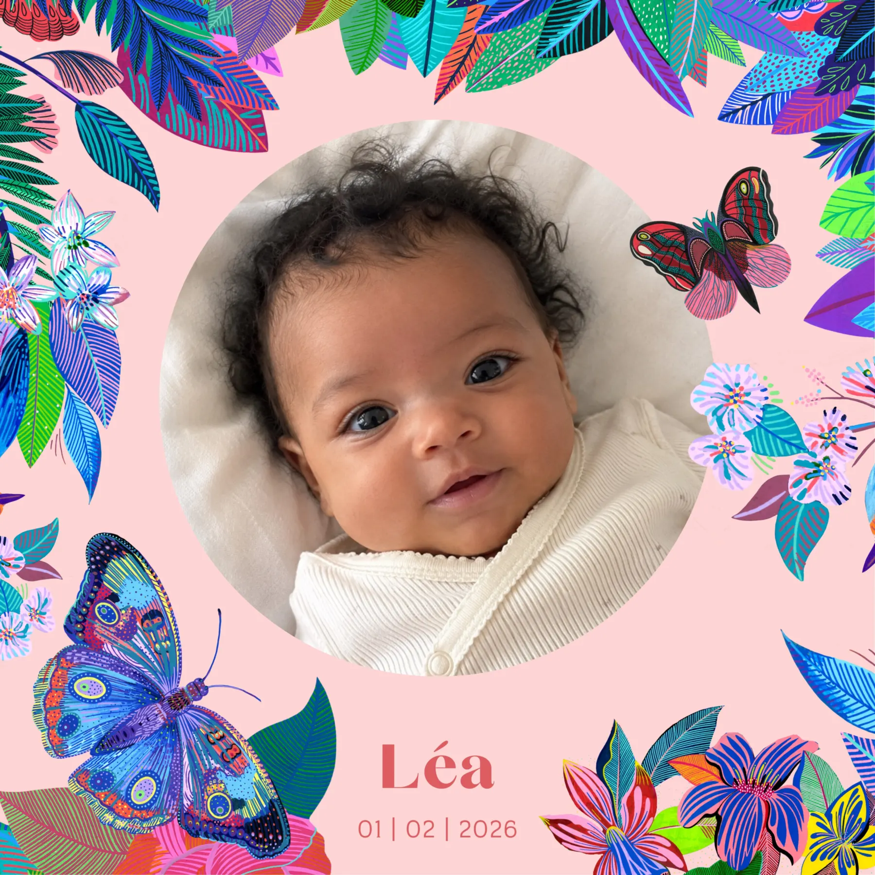 Faire-part de naissance personnalisé illustré par Orane Sigal