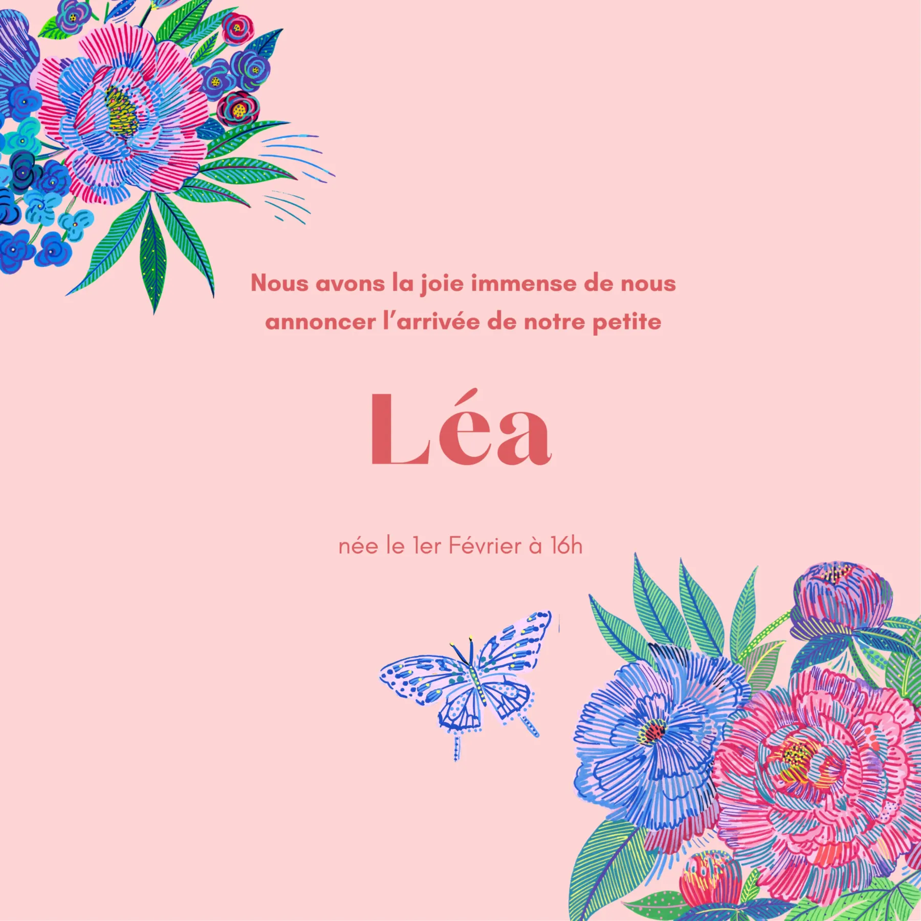 Faire-part de naissance personnalisé illustré par Orane Sigal