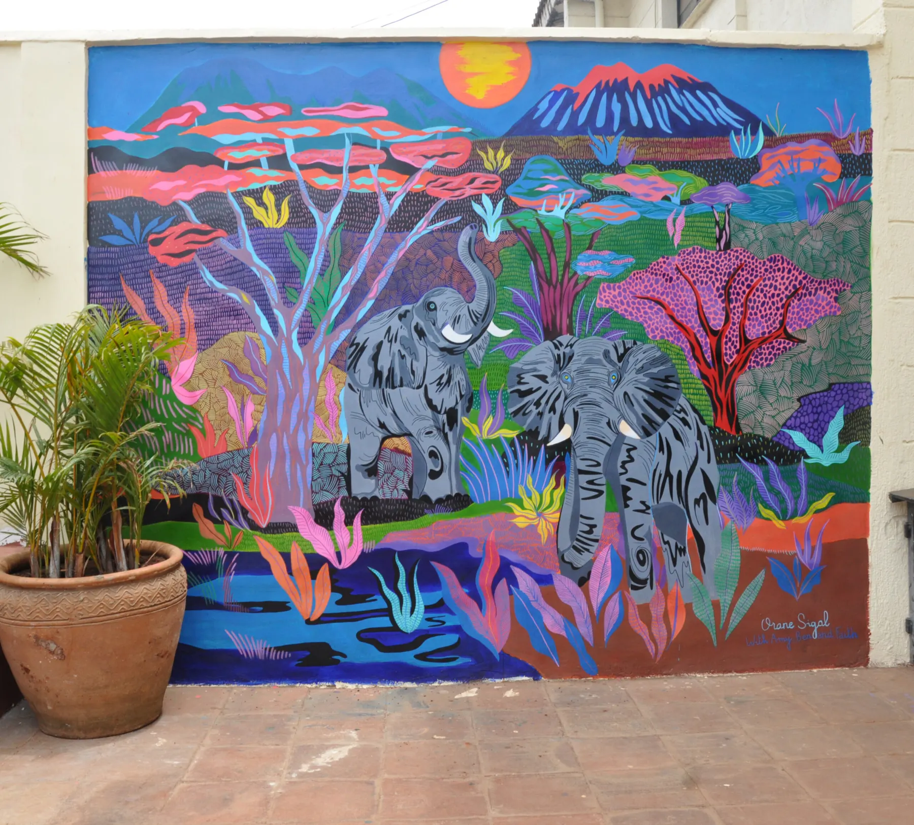 Fresque murale sur-mesure illustrée par Orane Sigal