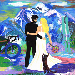 Faire-part de mariage personnalisé illustré par Orane Sigal